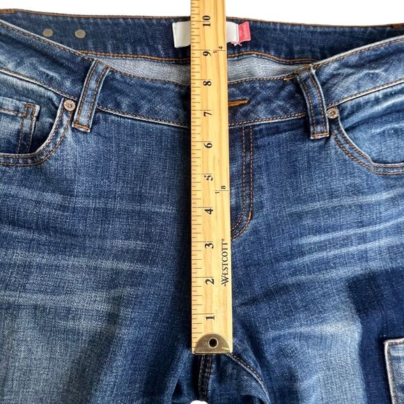 Cabi Womens Dark Wash Low Rise Patch Work Slim Boyfriend Jeans 4 - Picture 6 of 8